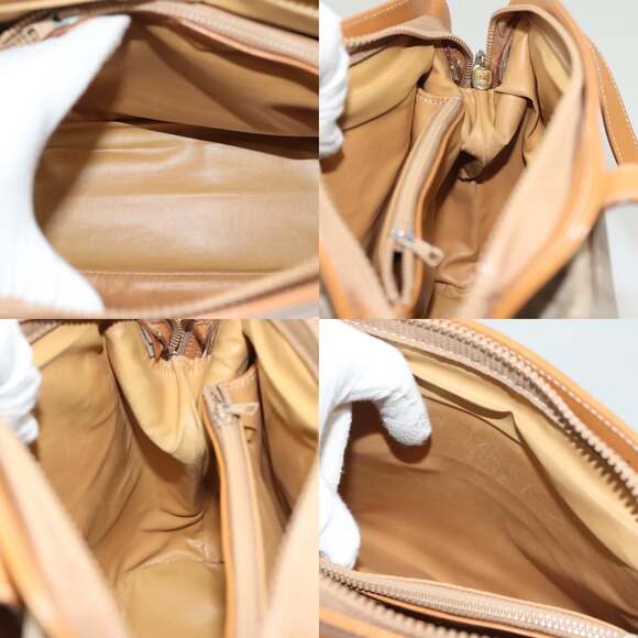 CELINE Macadam Canvas Shoulder Bag Pvc Beige Gold - Picture 12 of 13